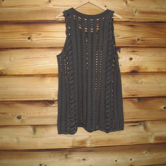 All Saints Brown Open Knit Top Tunic - Picture 5 of 8